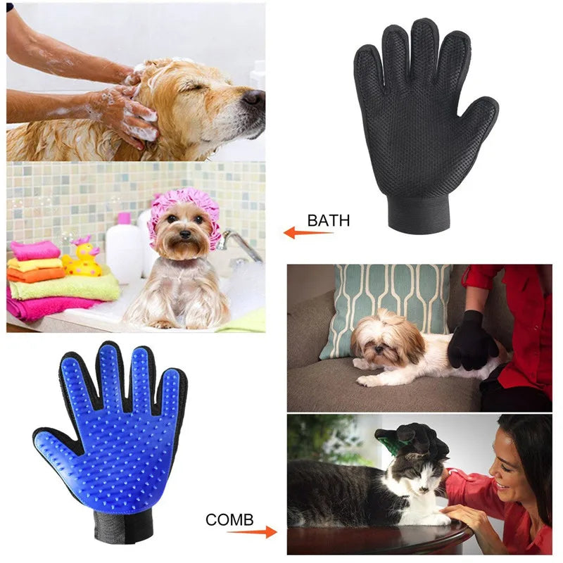 NONOR Rubber Pet Bath Brush Protection Silicone Cat Comb Glove Massage Grooming Dogs Cats Supplies