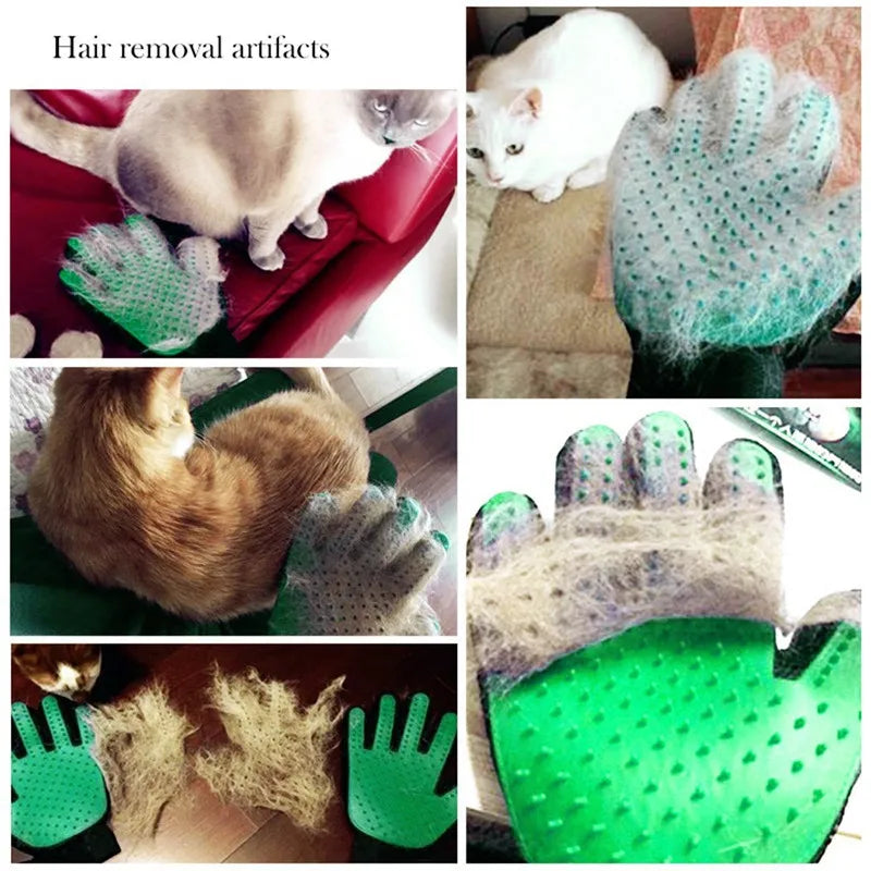 NONOR Rubber Pet Bath Brush Protection Silicone Cat Comb Glove Massage Grooming Dogs Cats Supplies