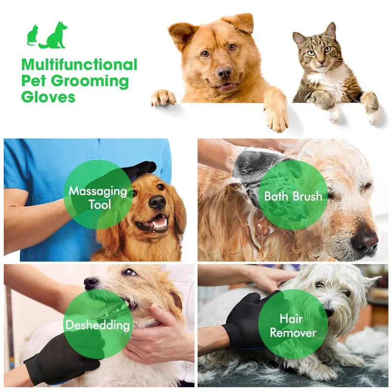 NONOR Rubber Pet Bath Brush Protection Silicone Cat Comb Glove Massage Grooming Dogs Cats Supplies