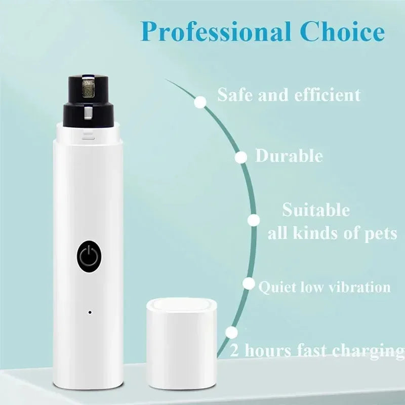 Electric Cat Nail Clippers for Dog Nail Grinders Rechargeable USB Charging LED Light Pet Quiet Cat Paws Nail Grooming Supplies