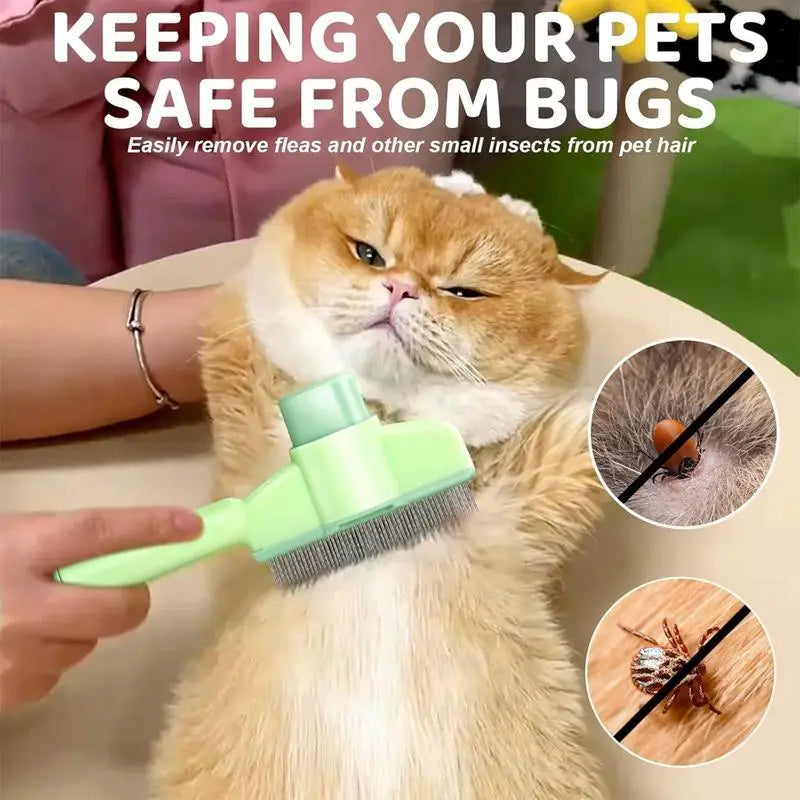 Cat Comb Self-Cleaning Long Hair Matting Tool Dog and Cat Slicker Comb for Pets Shedding Grooming Brush To Remove Knots