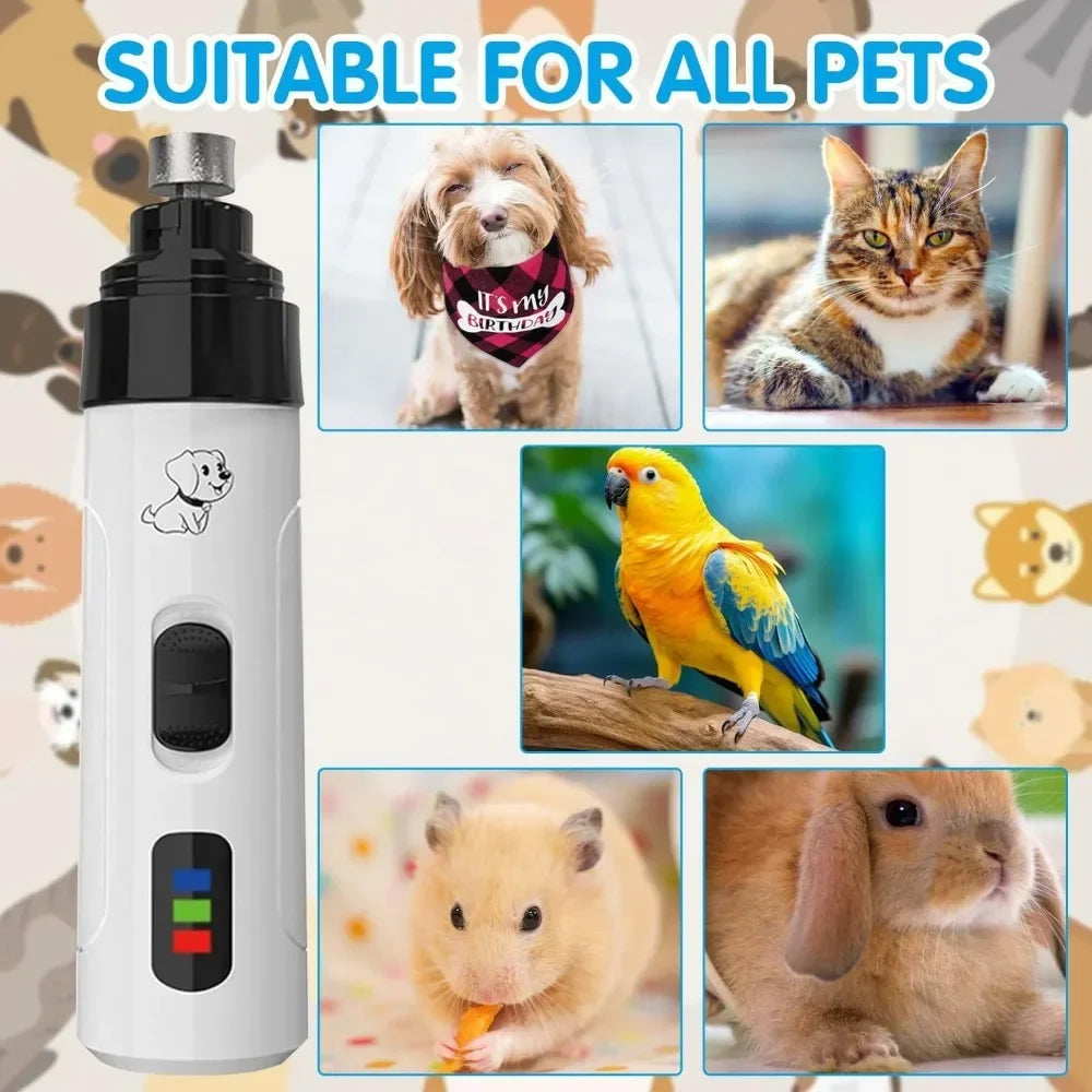 Pet Cat Nail Grinders Pet Nail Clippers LED Quiet Electric USB Charging Rechargeable Pet Dog Paws Nail Grooming Trimmer Tools
