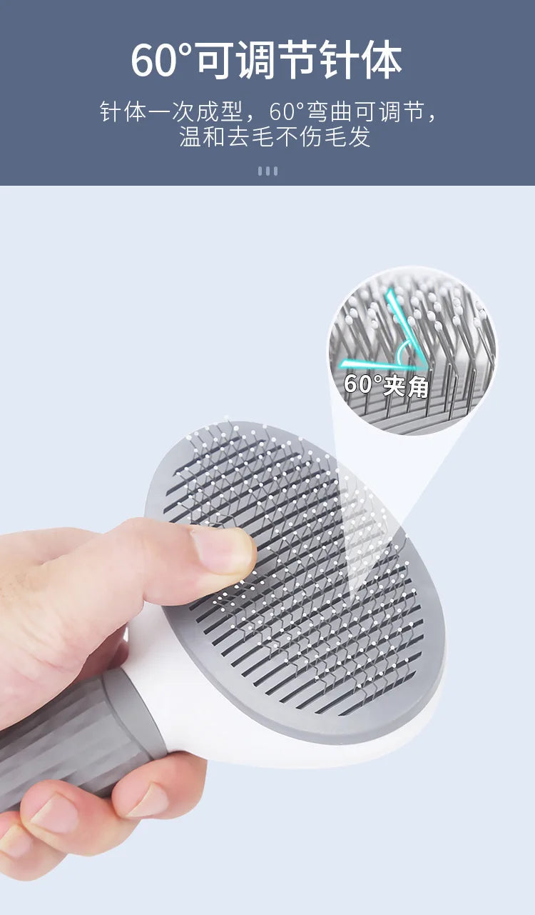 Self-Cleaning Pet Slicker Brush One-Click Cat Dog Hair Remover Professional Grooming Comb for Long/Short Fur Pets Supplies