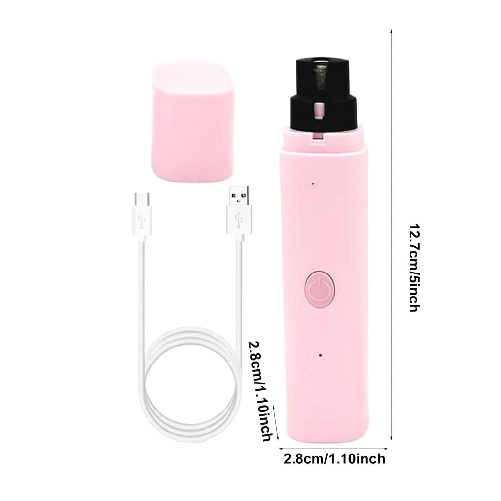 Painless Electric Pet Nail Grinder for Dogs Cats Quiet Claw Trimmer with LED Light Safety Guard Rechargeable Nail File Tool