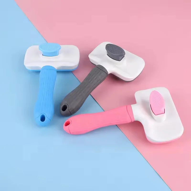 Pet One Button Self Cleaning Slicker Brush Automatic Hair Remover Comb Dog Cat Massage Needle Comb For Pet Beauty Care Supplies