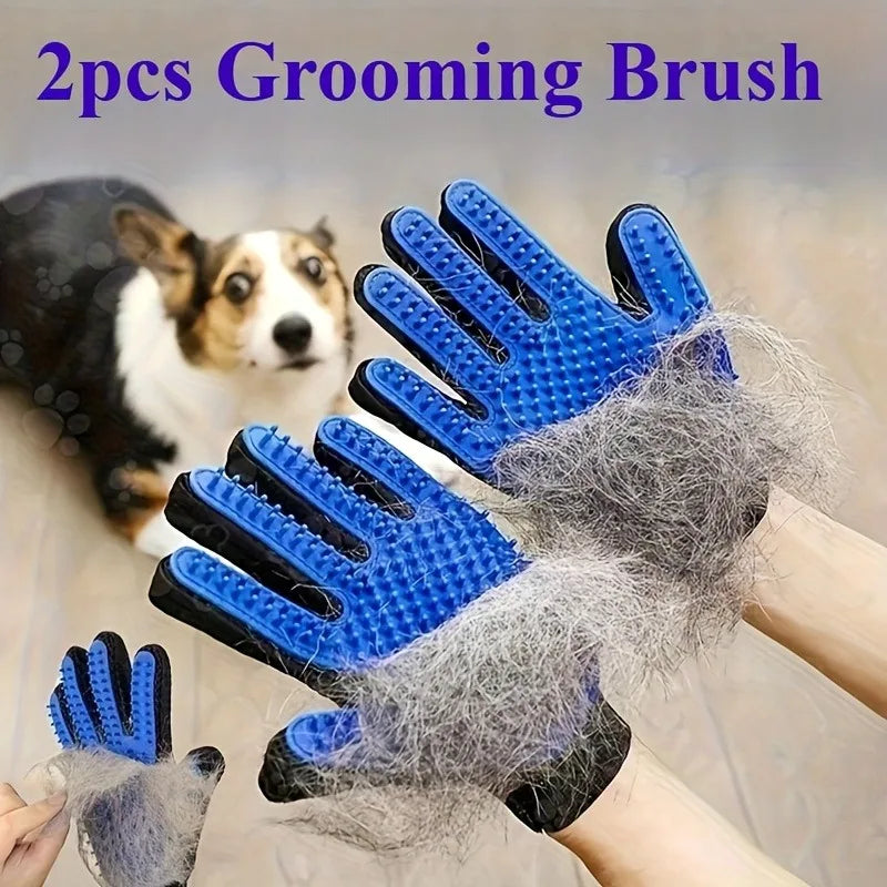 2 Pcs Cleaning Gloves Suitable for Hair Removal Tools for Dogs Cats Pet Massage and Caressing Gloves, Hair Removal Glove Brush