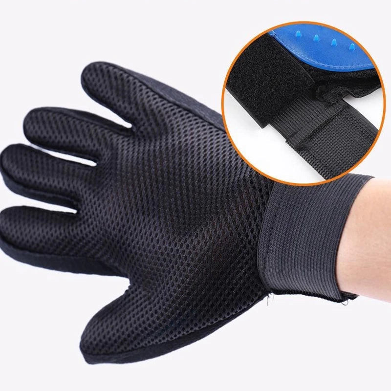 Pet Hair Remover Cat Cleaning Grooming Comb, No Wash Silicone Gloves Solid Color Pet Bath Brushcat and Dog Supplies.