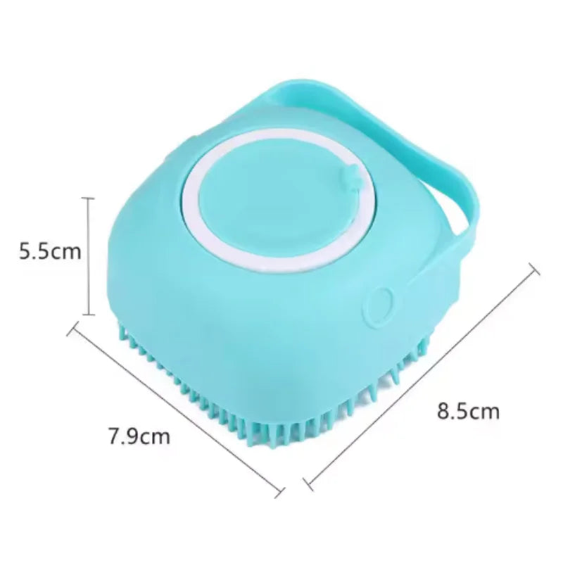 Silicone Dog Bath Massage Gloves Brush Pet Cat Bathroom Cleaning Tool Comb Brush for Dog Can Pour Shampoo Dog Grooming Supplies