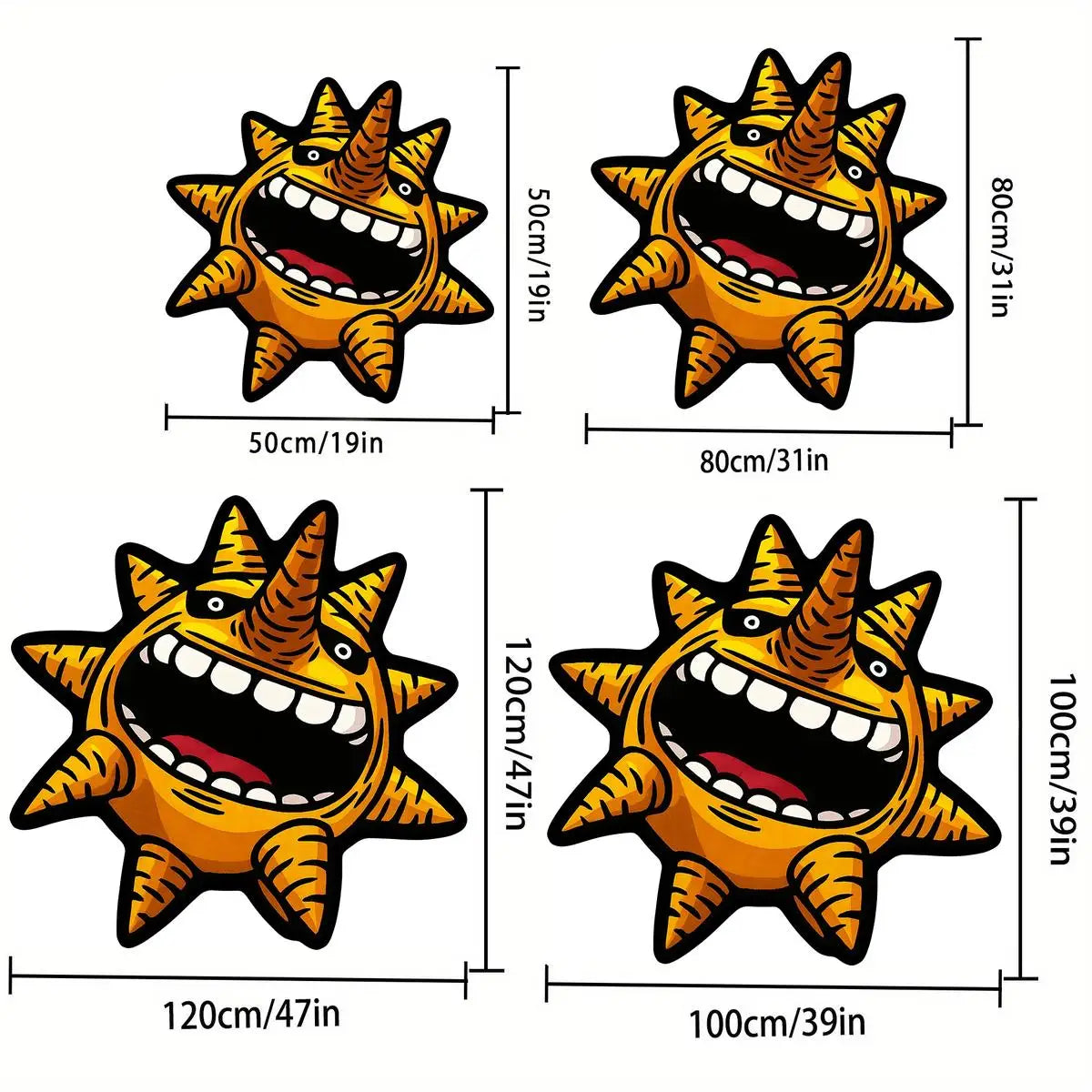VIKAMA Anime Style Creative Sun Carpet Unique Home Accessories Festival Gifts Creative Living Room Bedroom Decoration Carpet