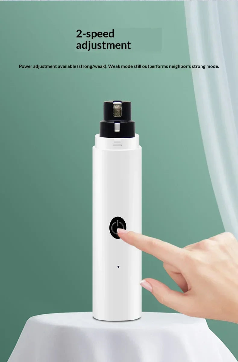 Electric Pet Nail Grinder for Dogs Cats, Quiet Claw Trimmer with LED Light & Safety Guard, Rechargeable Puppy Nail File Painless