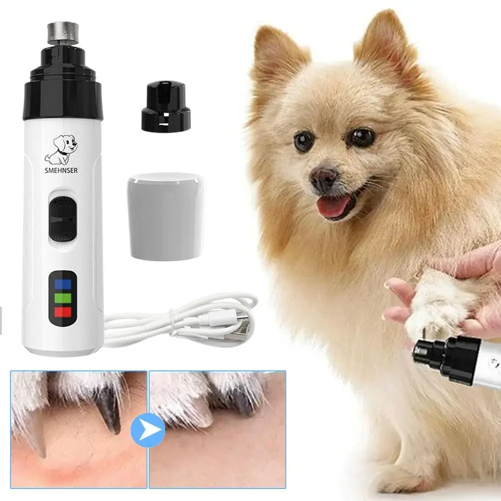 LED Electric Pet Nail Grinder Ultra Quiet USB Rechargeable Pet Nail Trimmer With LED Light Low Noise Paw Care Tool For Dogs Cats