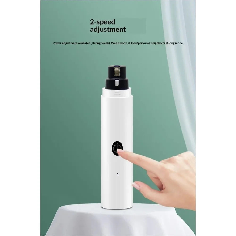 Fashion LED Light Electric Pet Nail Grinder Rechargeable Painless Claw Trimmer Pet Supplies Quiet Puppy Nail File Dog Cat