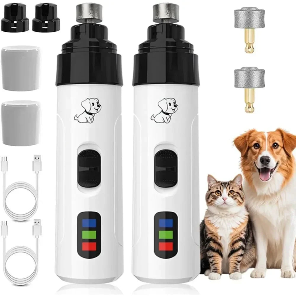 Pet Cat Nail Grinders Pet Nail Clippers LED Quiet Electric USB Charging Rechargeable Pet Dog Paws Nail Grooming Trimmer Tools