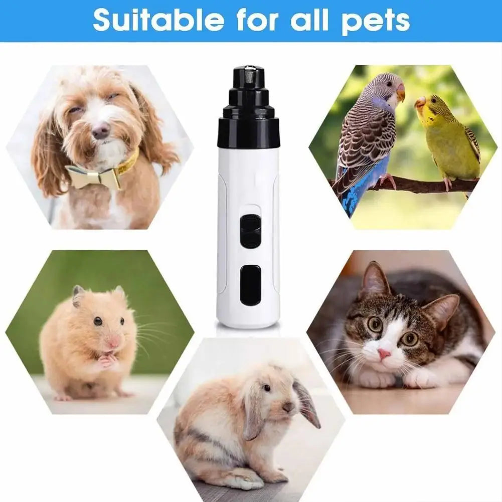 LED Electric Pet Nail Grinder Ultra Quiet USB Rechargeable Pet Nail Trimmer With LED Light Low Noise Paw Care Tool For Dogs Cats