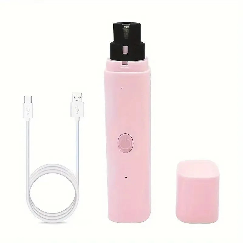 Painless Electric Pet Nail Grinder for Dogs Cats Quiet Claw Trimmer with LED Light Safety Guard Rechargeable Nail File Tool