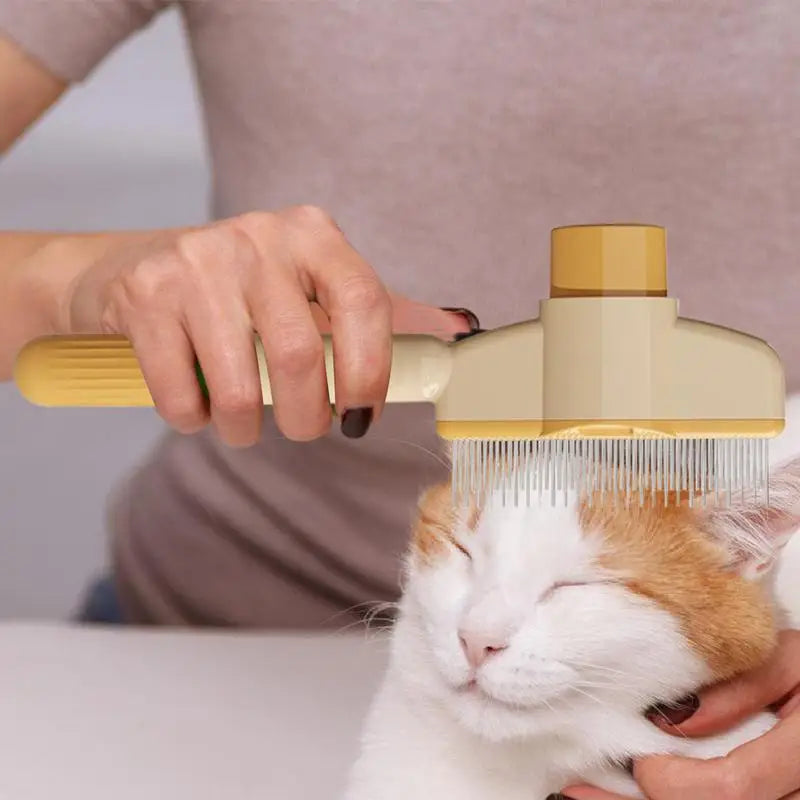 Cat Comb Self-Cleaning Long Hair Matting Tool Dog and Cat Slicker Comb for Pets Shedding Grooming Brush To Remove Knots