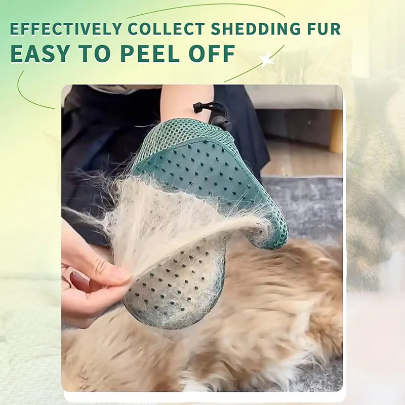 Pet Grooming Glove Efficient Cat Dog Hair Remover Gentle Massage Tool Double Sided Brush Stress Free Easy Hand Wash Remover Glov