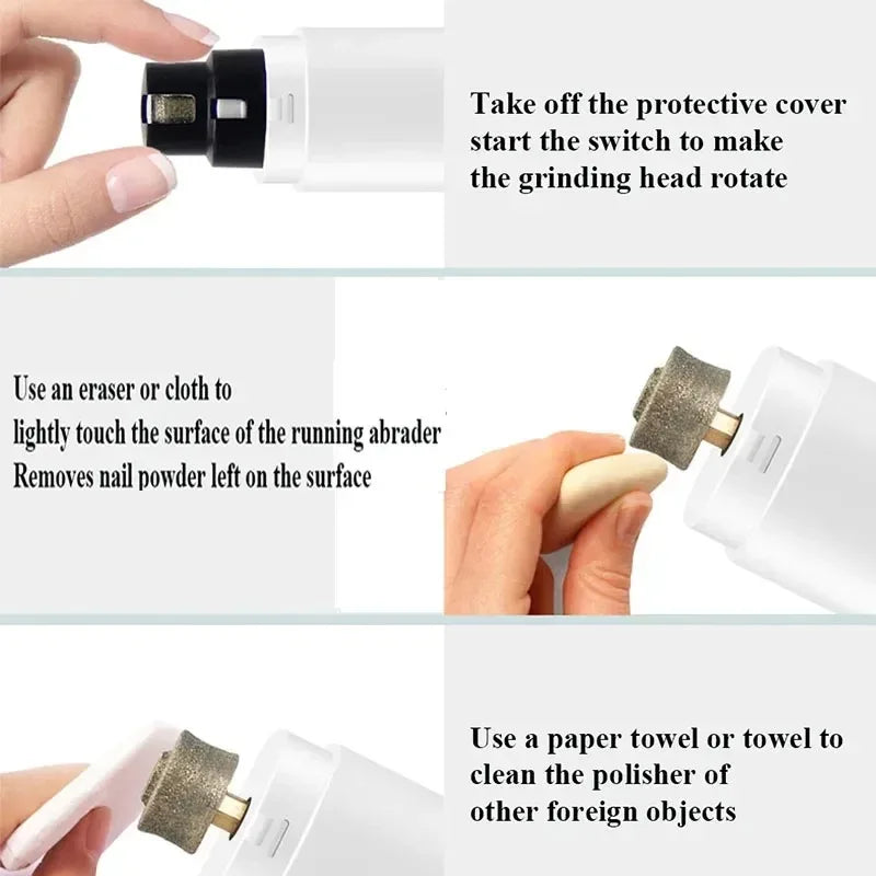 Electric Cat Nail Clippers for Dog Nail Grinders Rechargeable USB Charging LED Light Pet Quiet Cat Paws Nail Grooming Supplies