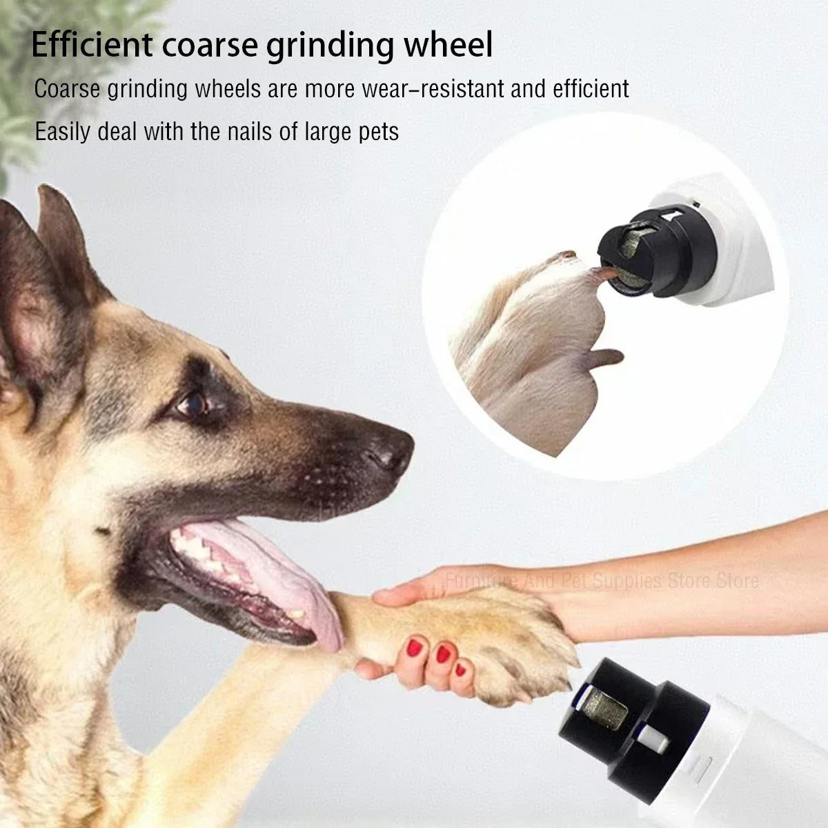 Electric Pet Nail Grinder for Dogs Cats, Quiet Claw Trimmer with LED Light & Safety Guard, Rechargeable Puppy Nail File Painless