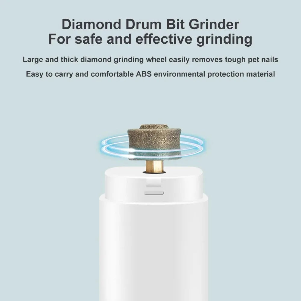 Quiet Electric Pet Nail Grinder Rechargeable Dog Cat Claw Trimmer LED Light Safety Guard Puppy Nail File Supplies