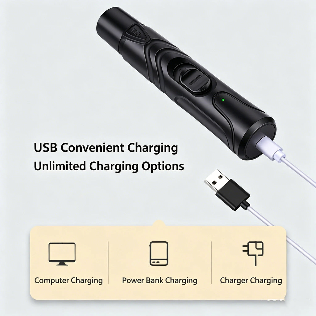Pet Nail Grinder with LED Illumination 2 Speed Setting Quiet Nail Trimmer USB Rechargeable for Dogs Pets
