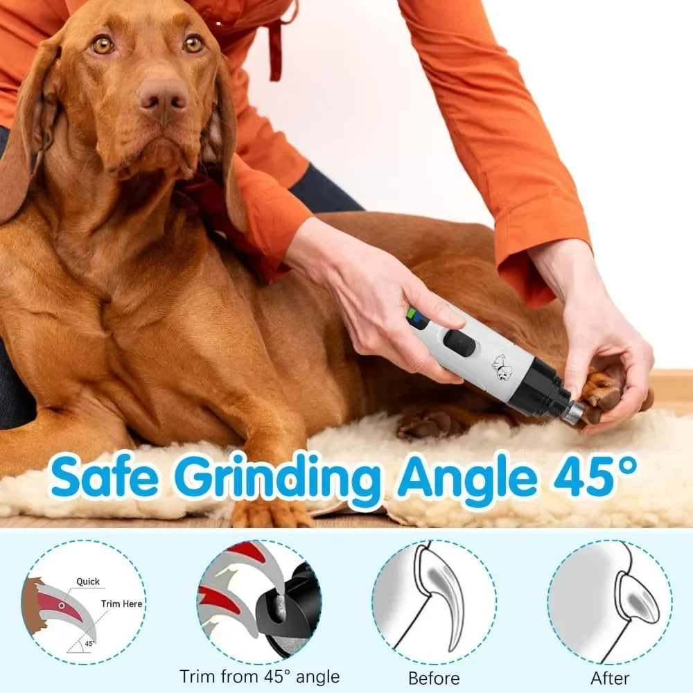 Pet Cat Nail Grinders Pet Nail Clippers LED Quiet Electric USB Charging Rechargeable Pet Dog Paws Nail Grooming Trimmer Tools