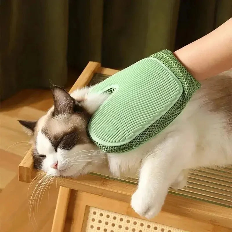 Pet Grooming Glove Efficient Cat Dog Hair Remover Gentle Massage Tool Double Sided Brush Stress Free Easy Hand Wash Remover Glov