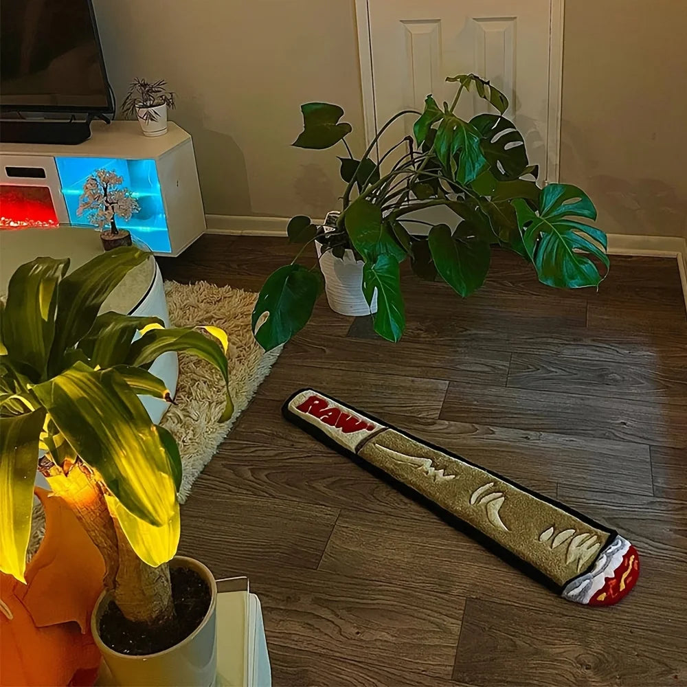 VIKAMA Modern Cigarette Shaped Floor Mat Living Room Bedroom Resting Area Soft and Machine Washable Home Decoration