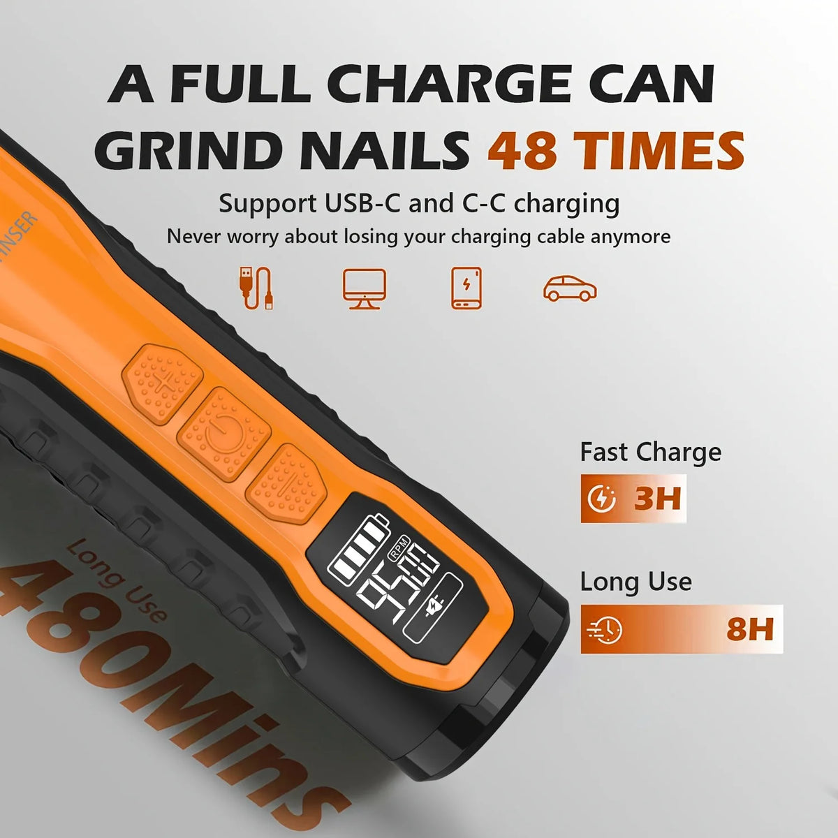 New Electric Pet Nail Grinder: 5-Speed Adjustable, Quiet Operation, for Dogs, Cats, and Large Breeds, with Dual LED Lights
