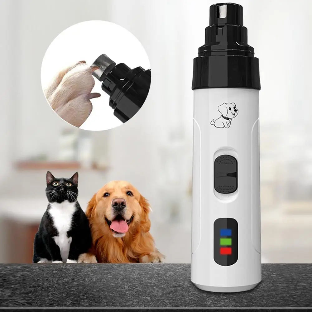 Dog Nail Grinder USB Rechargeable Electric Pet Paws Clipper Super Quiet Rechargeable Electric Dog Nail Trimmer Painless With LED