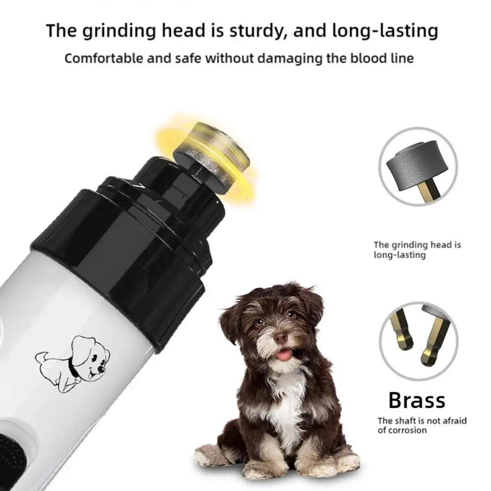 Dog Nail Grinder USB Rechargeable Electric Pet Paws Clipper Super Quiet Rechargeable Electric Dog Nail Trimmer Painless With LED