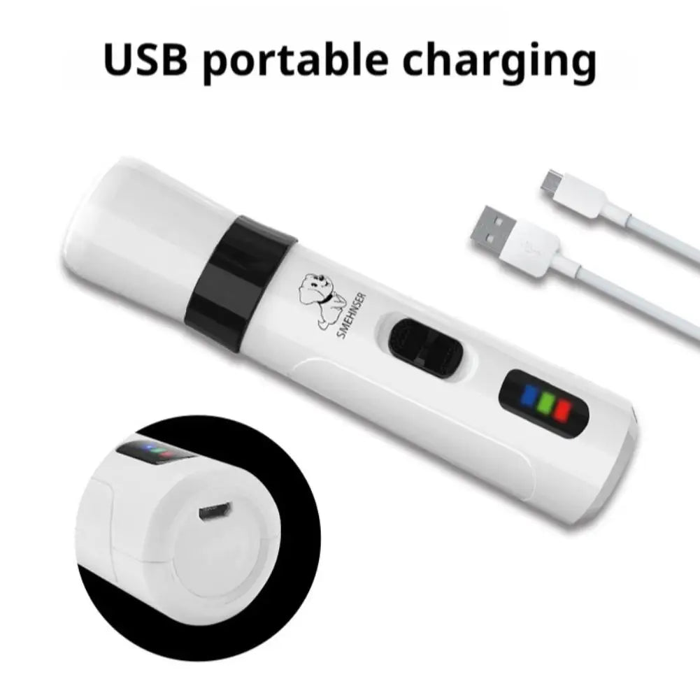 LED Electric Pet Nail Grinder Ultra Quiet USB Rechargeable Pet Nail Trimmer With LED Light Low Noise Paw Care Tool For Dogs Cats