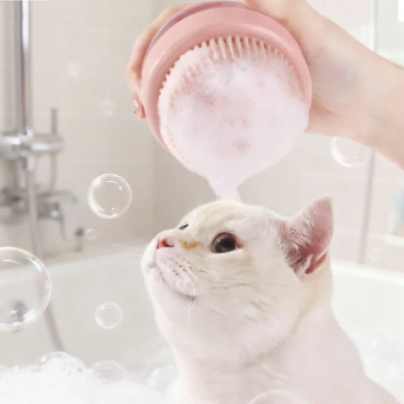 Silicone Dog Bath Massage Gloves Brush Pet Cat Bathroom Cleaning Tool Comb Brush for Dog Can Pour Shampoo Dog Grooming Supplies