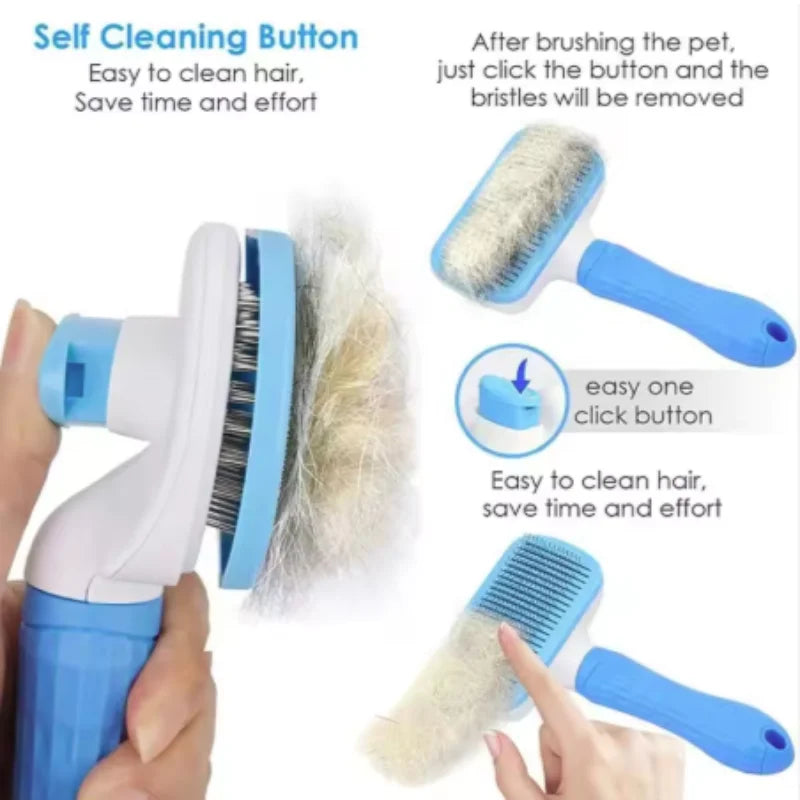 Pet Dog Brush Cat Comb Self Cleaning Pet Hair Remover Brush For Dogs Cats Grooming Tools Pets Dematting Comb Dogs Accessories