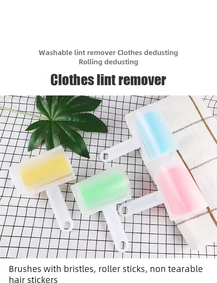 Washable Clothes Hair Sticky Roller Reusable Portable Home Clean Pet Hair Remover Sticky Roller Carpet Bed Sofa Dust Collector