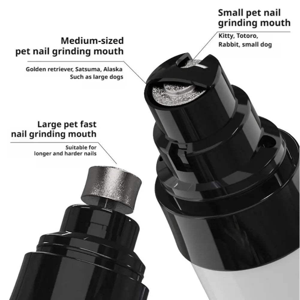 LED Electric Pet Nail Grinder Ultra Quiet USB Rechargeable Pet Nail Trimmer With LED Light Low Noise Paw Care Tool For Dogs Cats