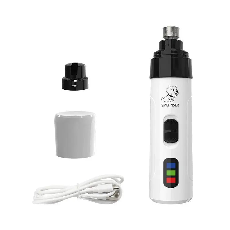 LED Electric Pet Nail Grinder Ultra Quiet USB Rechargeable Pet Nail Trimmer With LED Light Low Noise Paw Care Tool For Dogs Cats