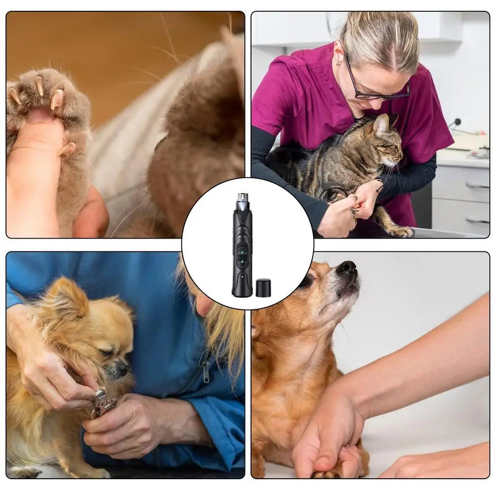 Dog Nail Grinder Super Quiet Electric Nail Grinder With LED Light Claw Grooming Toenail Clippers 2 Speeds Pet Supplies For Small