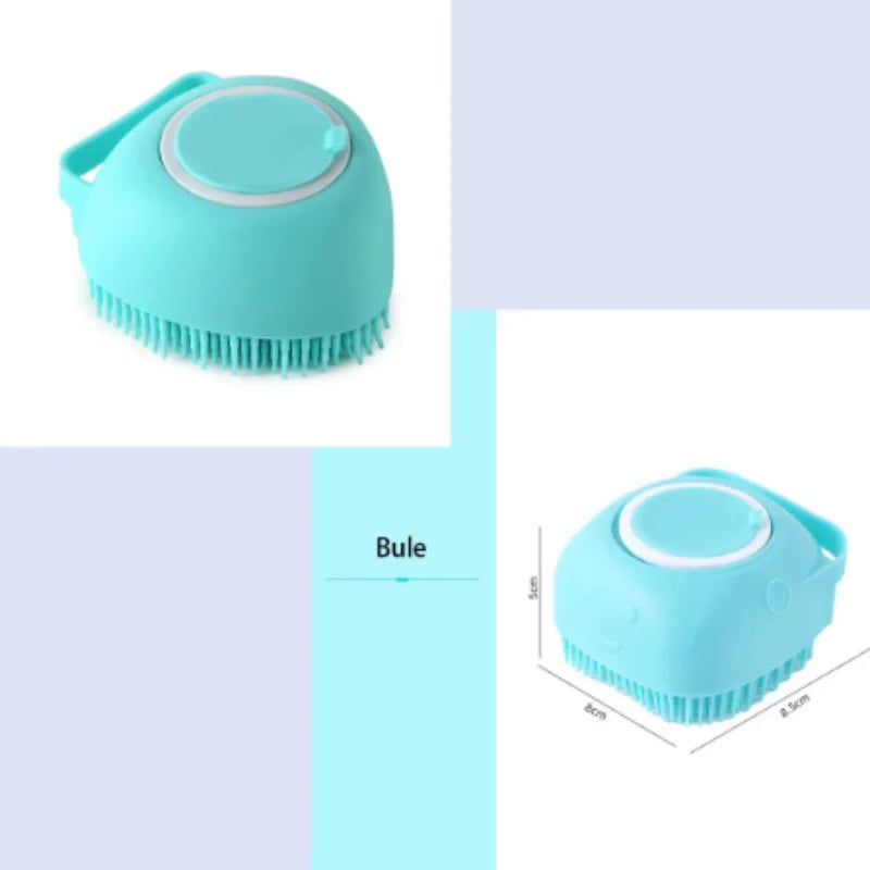 Silicone Dog Bath Massage Gloves Brush Pet Cat Bathroom Cleaning Tool Comb Brush for Dog Can Pour Shampoo Dog Grooming Supplies