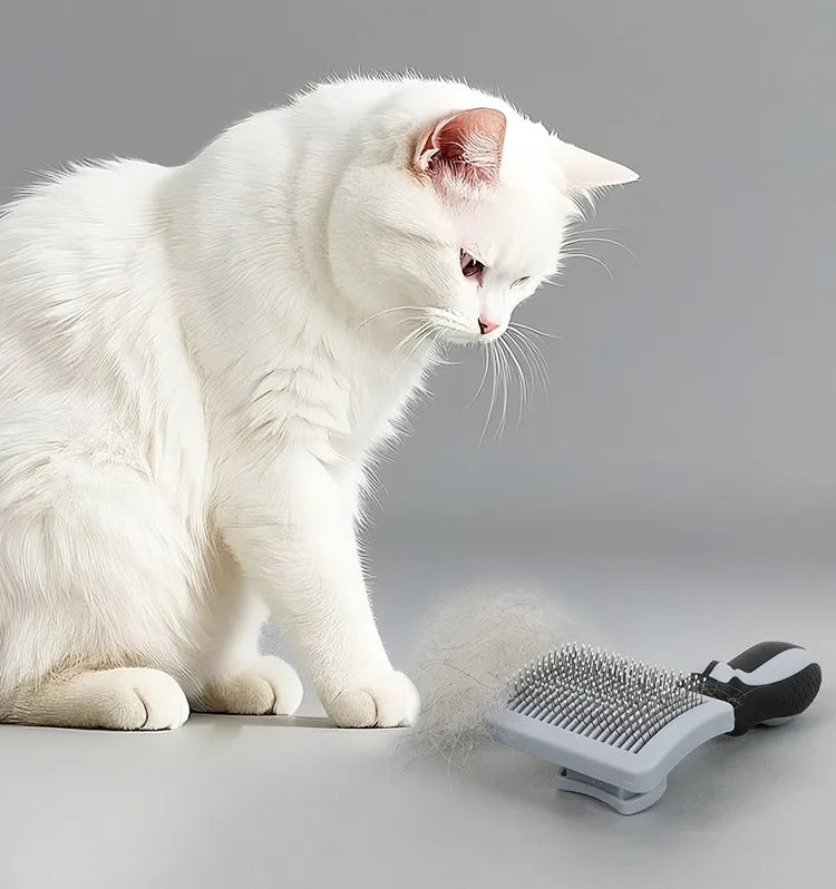 Dog Brush Massage Dogs Comb Automatic Pet Hair Remover Self Cleaning Cat Brush Pet Grooming One Button Cleaning Dog Brushes Comb