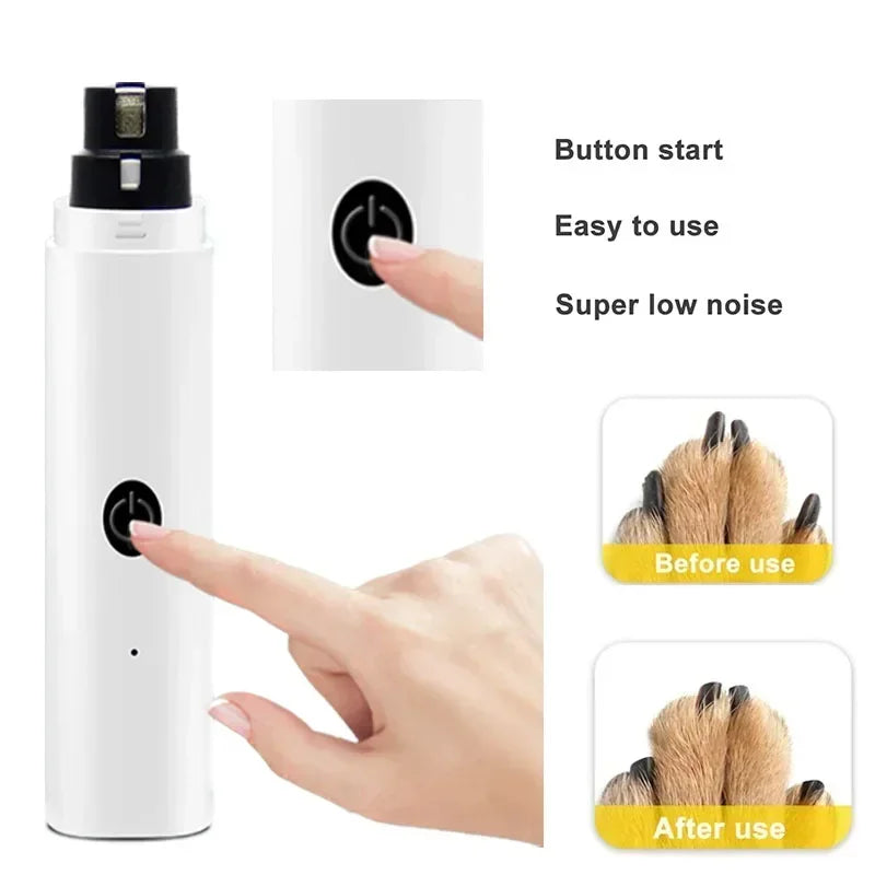 Electric Dog Cat Nail Clippers Rechargeable USB Charging LED Light for Pet Dog Quiet Nail Grinders Paws Nail Grooming Supplies