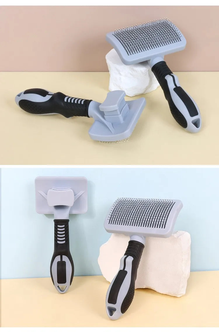 Dog Brush Massage Dogs Comb Automatic Pet Hair Remover Self Cleaning Cat Brush Pet Grooming One Button Cleaning Dog Brushes Comb