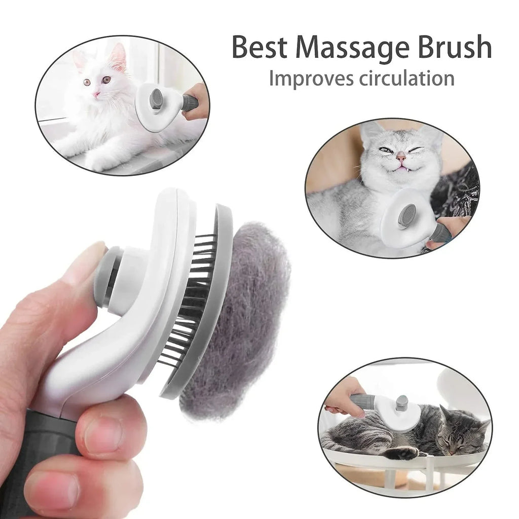 Self Cleaning Slicker Brush for Dogs Cats, Pet Hair Remover Deshedding Comb, Dematting Grooming Tool for Long Short Hair Pets
