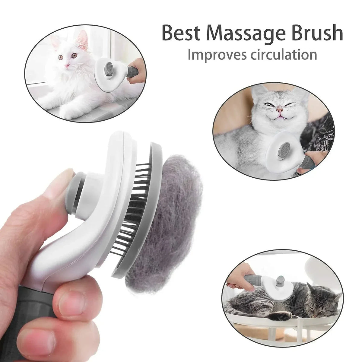 Self Cleaning Slicker Brush for Dogs Cats, Pet Hair Remover Deshedding Comb, Dematting Grooming Tool for Long Short Hair Pets