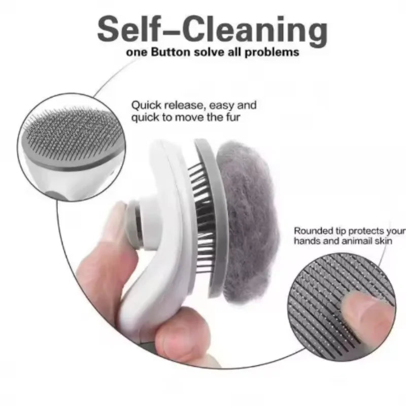 Pet Dog Brush Cat Comb Self Cleaning Pet Hair Remover Brush For Dogs Cats Grooming Tools Pets Dematting Comb Dogs Accessories