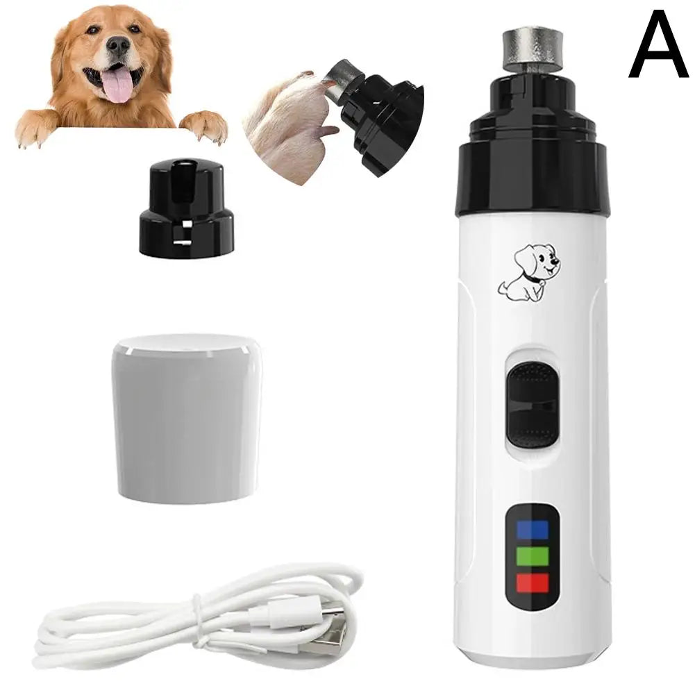 Dog Nail Grinder USB Rechargeable Electric Pet Paws Clipper Super Quiet Rechargeable Electric Dog Nail Trimmer Painless With LED