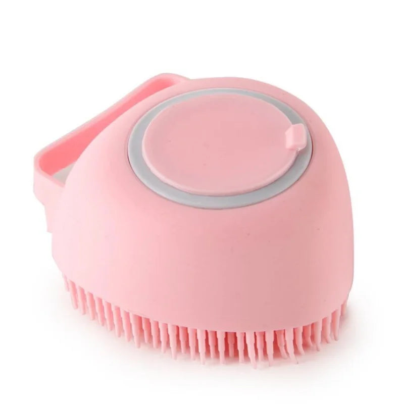 Silicone Dog Bath Massage Gloves Brush Pet Cat Bathroom Cleaning Tool Comb Brush for Dog Can Pour Shampoo Dog Grooming Supplies