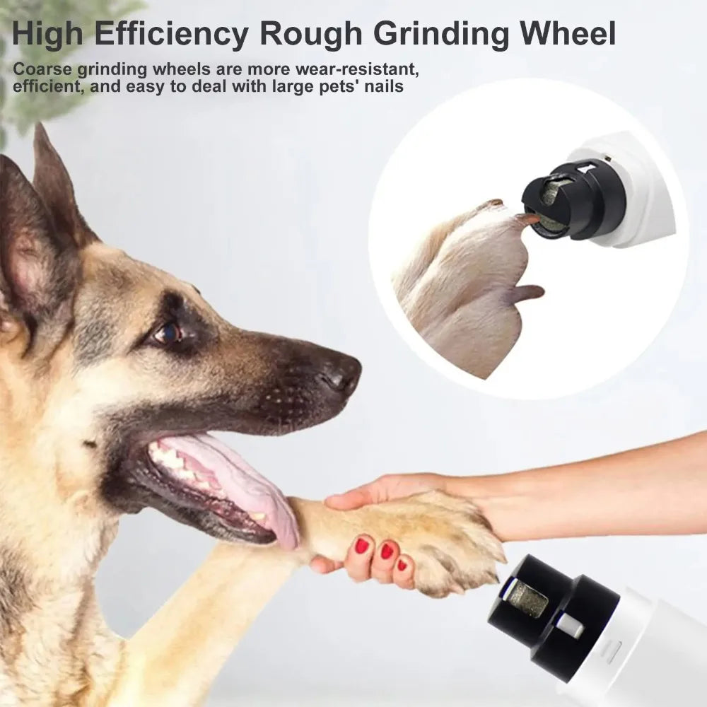 Rechargeable Pet Nail Grinder Electric Dog Cat Claw Trimmer LED Light Safety Guard Quiet Grooming File Tool