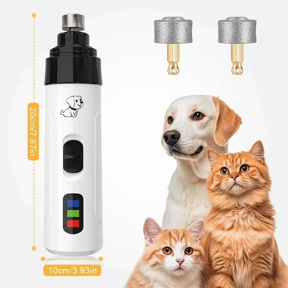 Pet Cat Nail Grinders Pet Nail Clippers LED Quiet Electric USB Charging Rechargeable Pet Dog Paws Nail Grooming Trimmer Tools