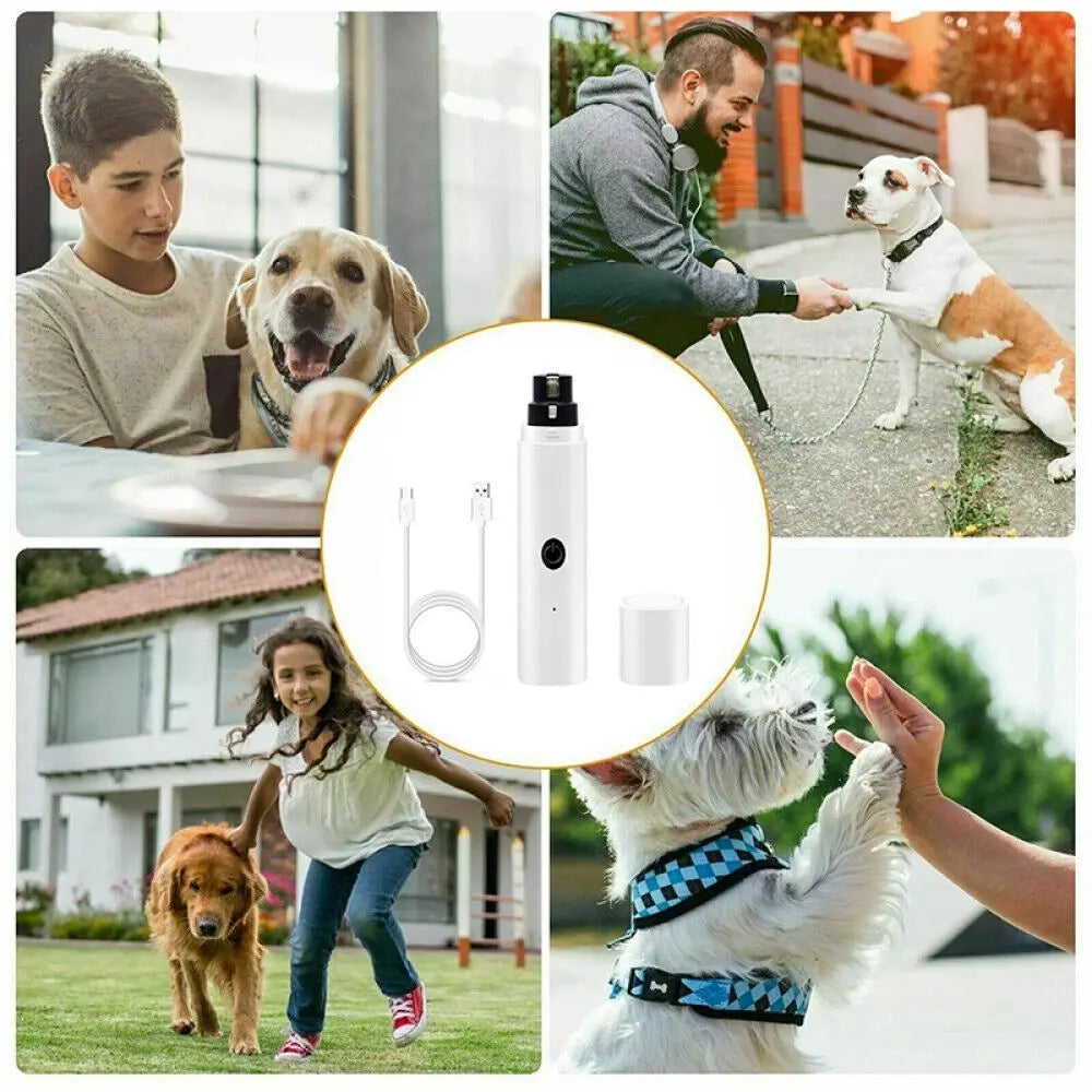 Fashion LED Light Electric Pet Nail Grinder Rechargeable Painless Puppy Nail File Pet Supplies Quiet Nail Grooming Dog Cat